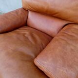 Vintage loft leather armchair DUVIVIER