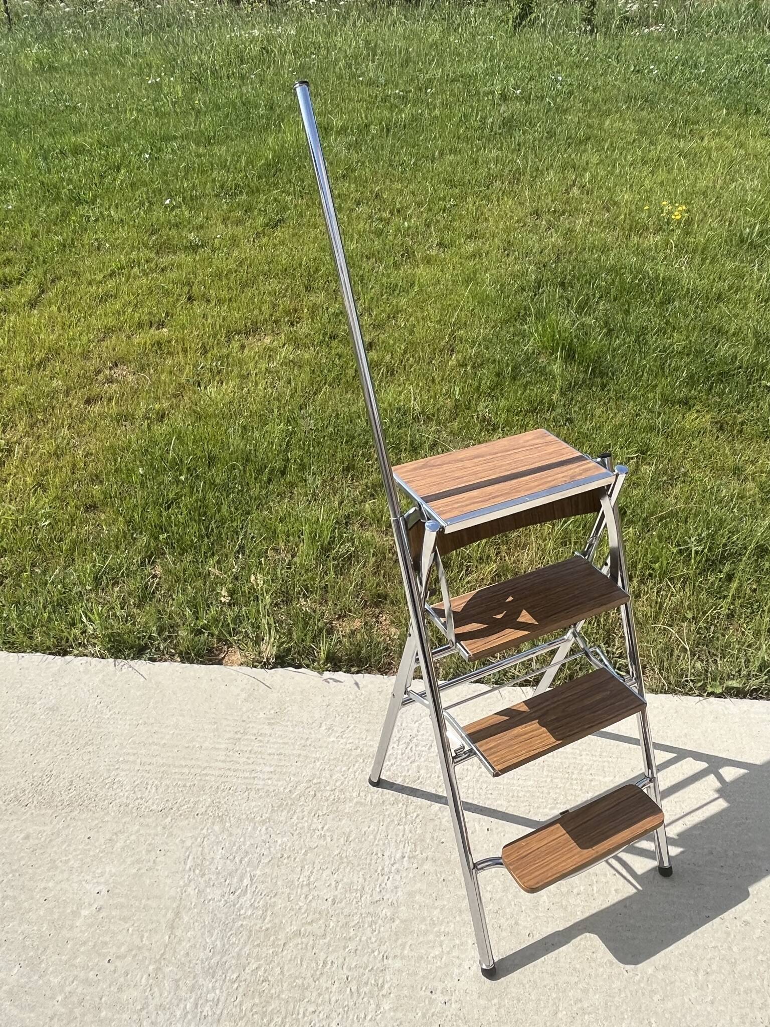 Chrome and formica stepladder chair from the 60s/70s