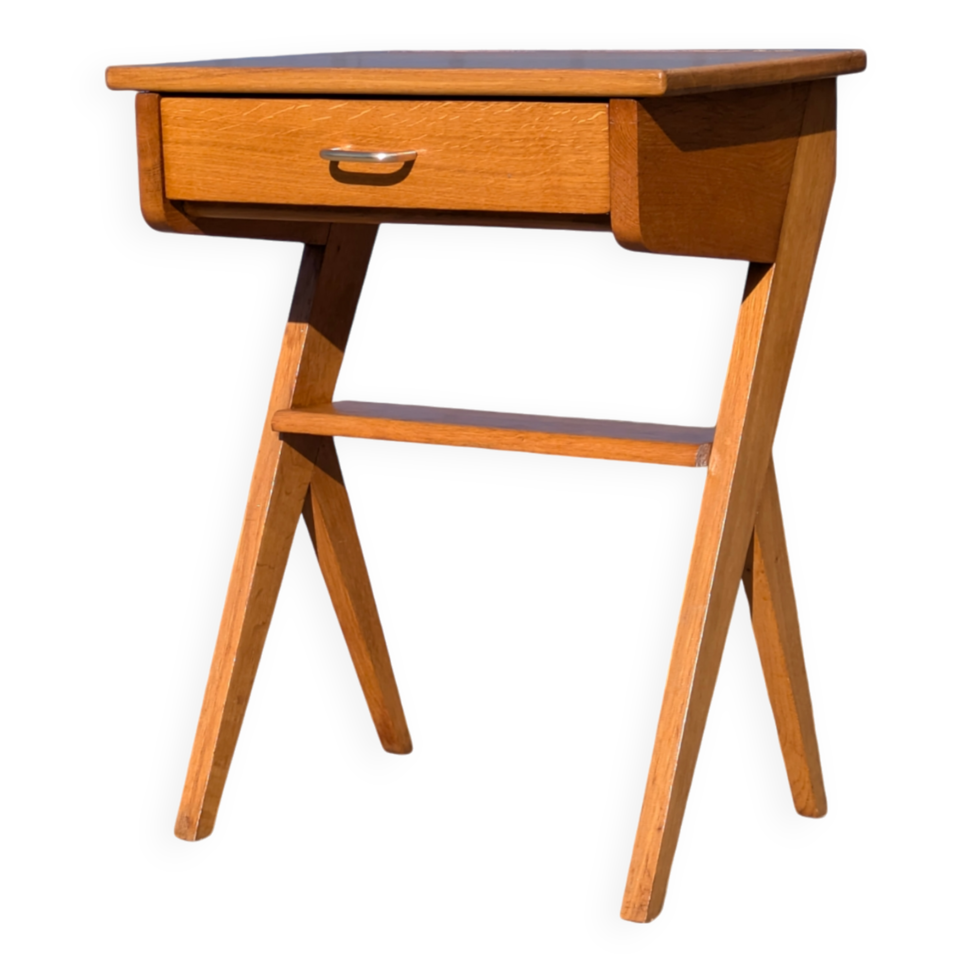 Vintage 1960s compass foot bedside table