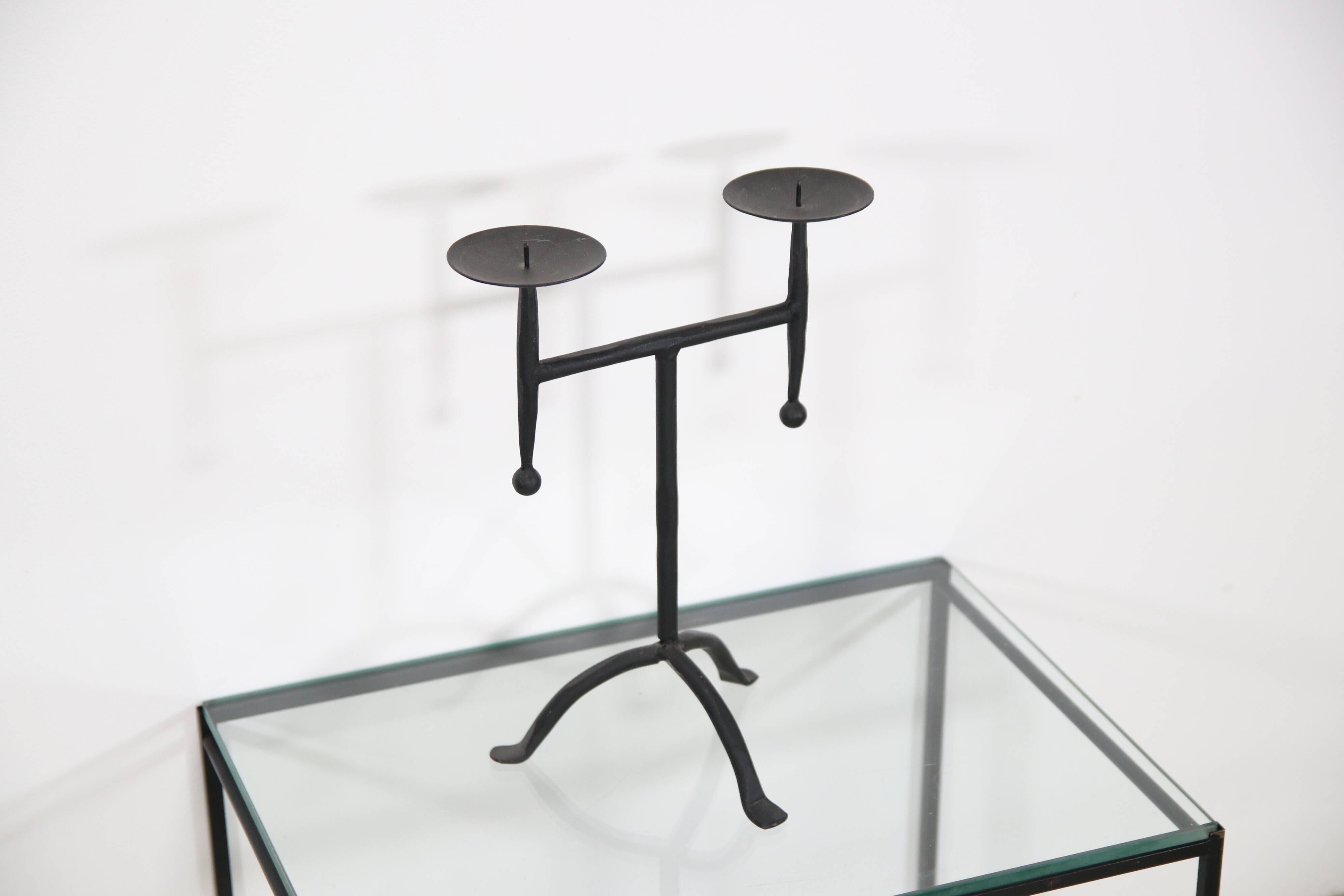 Cast iron tripod candlestick