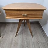 Paire de table de chevet vintage tripode années 50