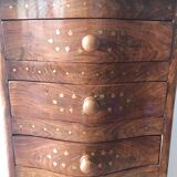 Meuble chiffonnier marqueterie ancien artisanal