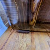 Old pressed sheet metal bed and its bedside table