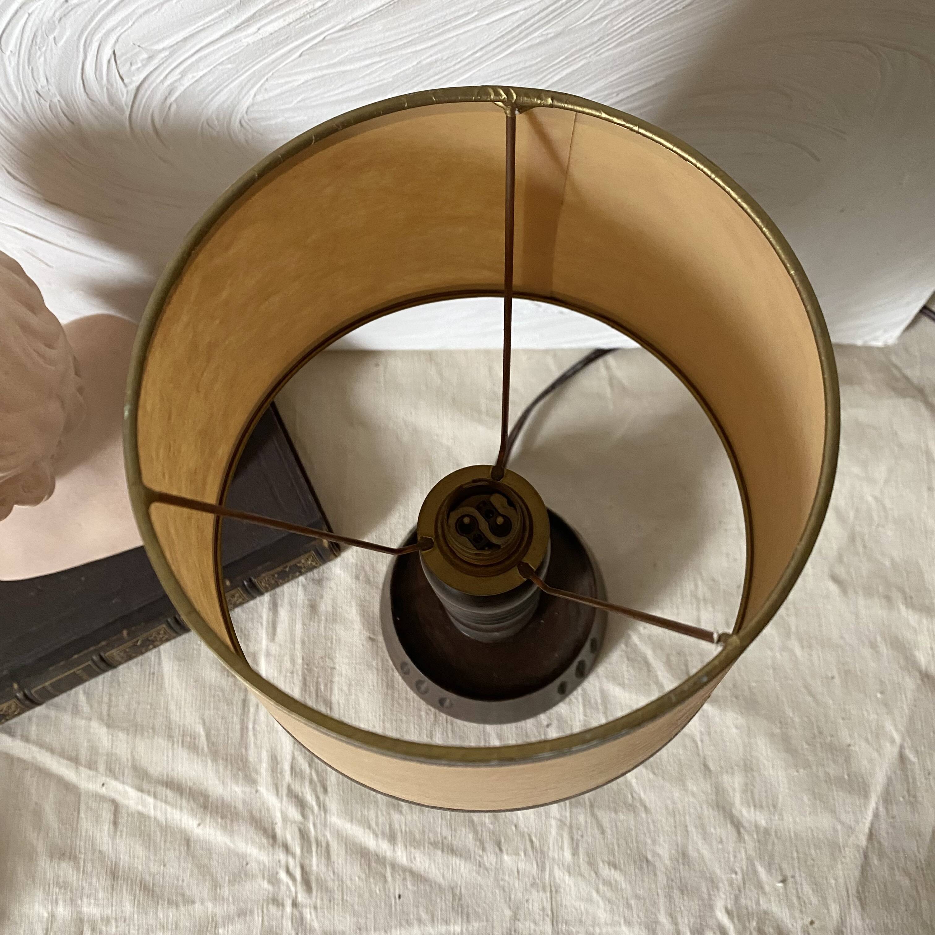 Lampe pied en bois tourné