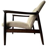 Pair of vintage GFM-64 pure linen armchairs by Edmund Homa, 1960s