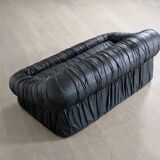 Vintage sofa by De Pas D’Urbino & Lomazzi in black leather for Dall’Oca, 19