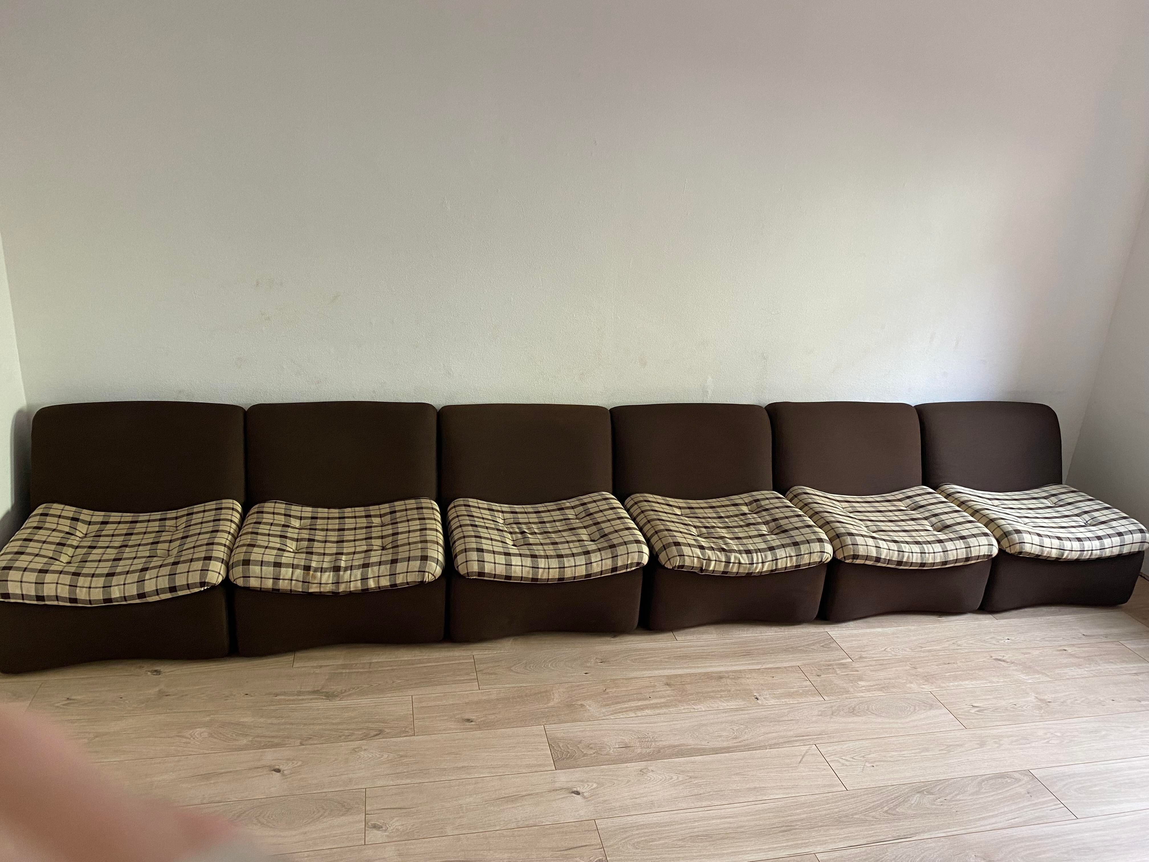 6 armchairs fabric in rigid polystyrene year 50/60