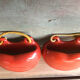Paire de suspensions murales coeurs rouge Goebel 1950’s