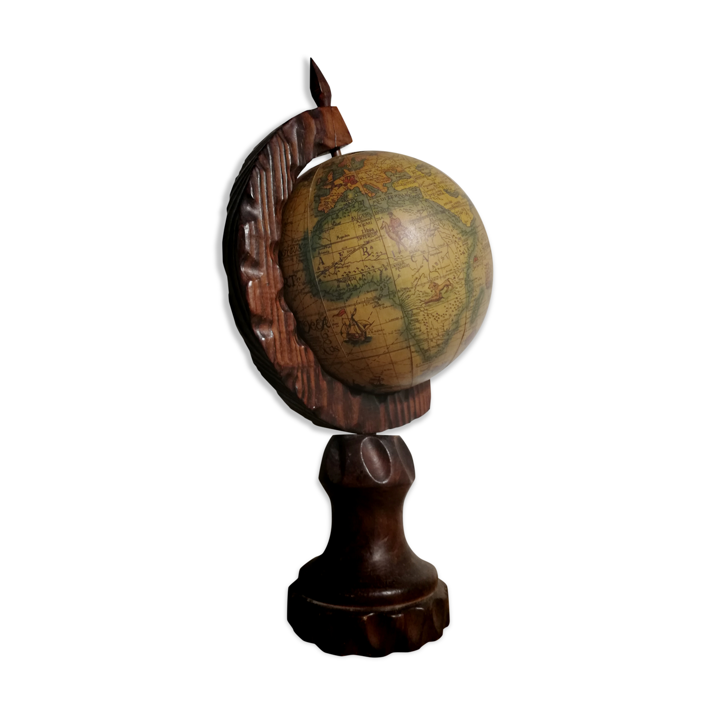 Vintage globe rustic style