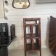 Rattan shelf on legs, 1970s