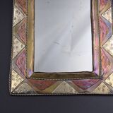 Oriental mirror in worked copper 24x15cm