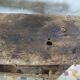 Ancient wooden workbench