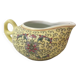 Cruche ou Pot à Lait en Porcelaine Jaune Chinoise Vintage. Signée