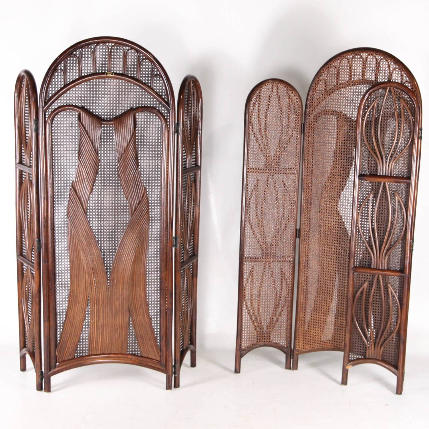 Pair of rattan screens