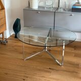 Vintage Mid Century Chrome & Glas Bauhaus Coffee Table