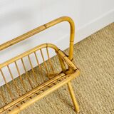Wicker magazine rack 1960