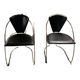 Two vintage steel and leather FIL chairs