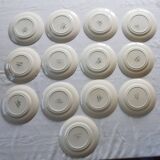 Service of 13 dessert plates and pie dish Digoin & Sarreguemines "Beausoleil"