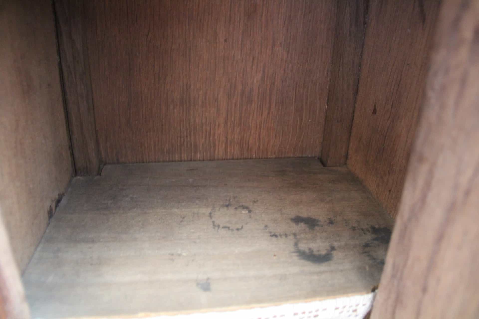 Louis Philippe period bedside or extra furniture in dark oak.