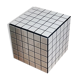 Side table cube piece of sofa tile mosaic white joint black ora 30x30xh40cm
