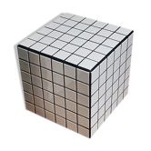 Side table cube piece of sofa tile mosaic white joint black ora 30x30xh40cm