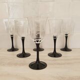 6 Octime octagonal black-footed wine glasses