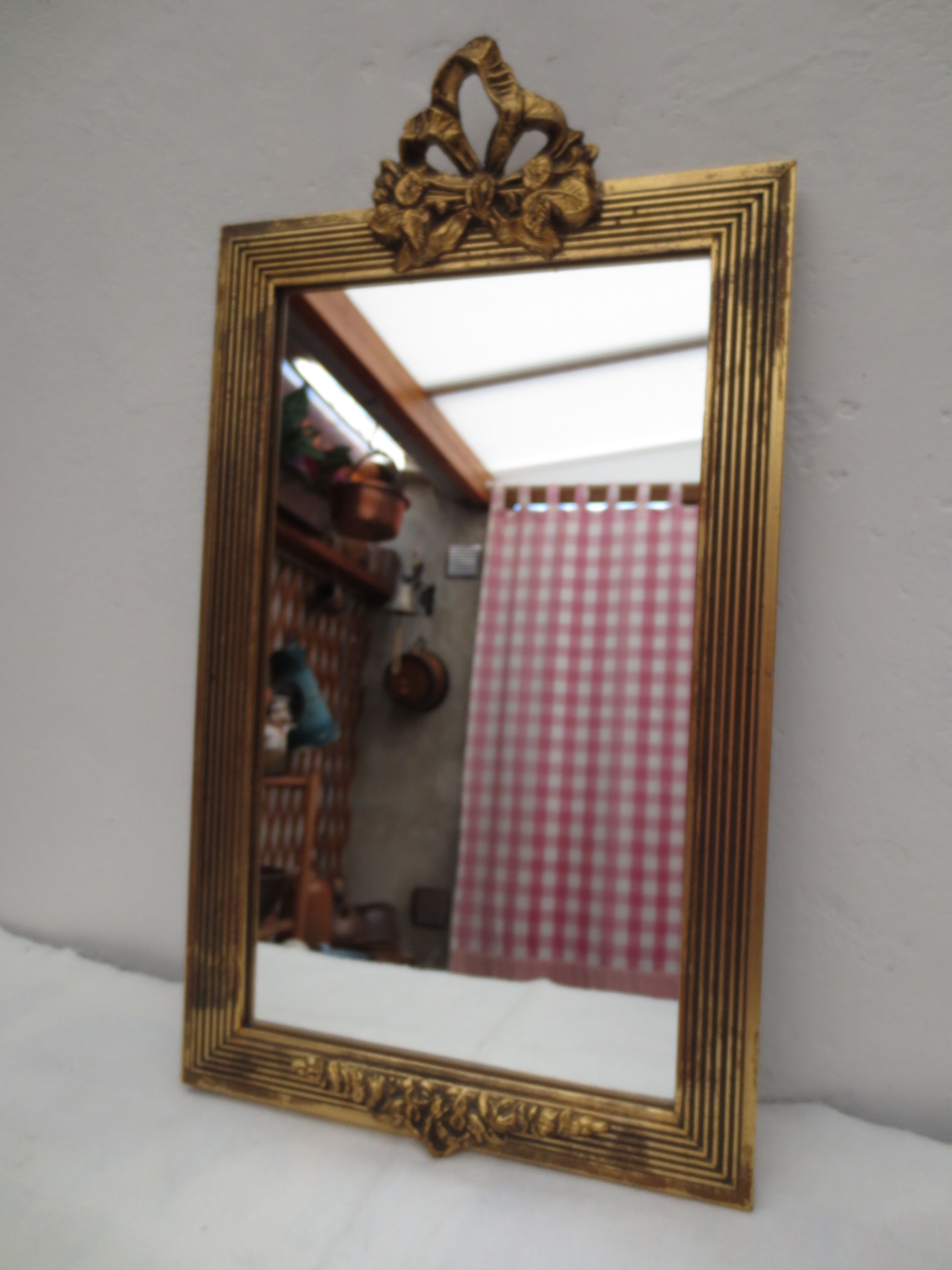 Rectangular mirror gilded tower 25x39cm