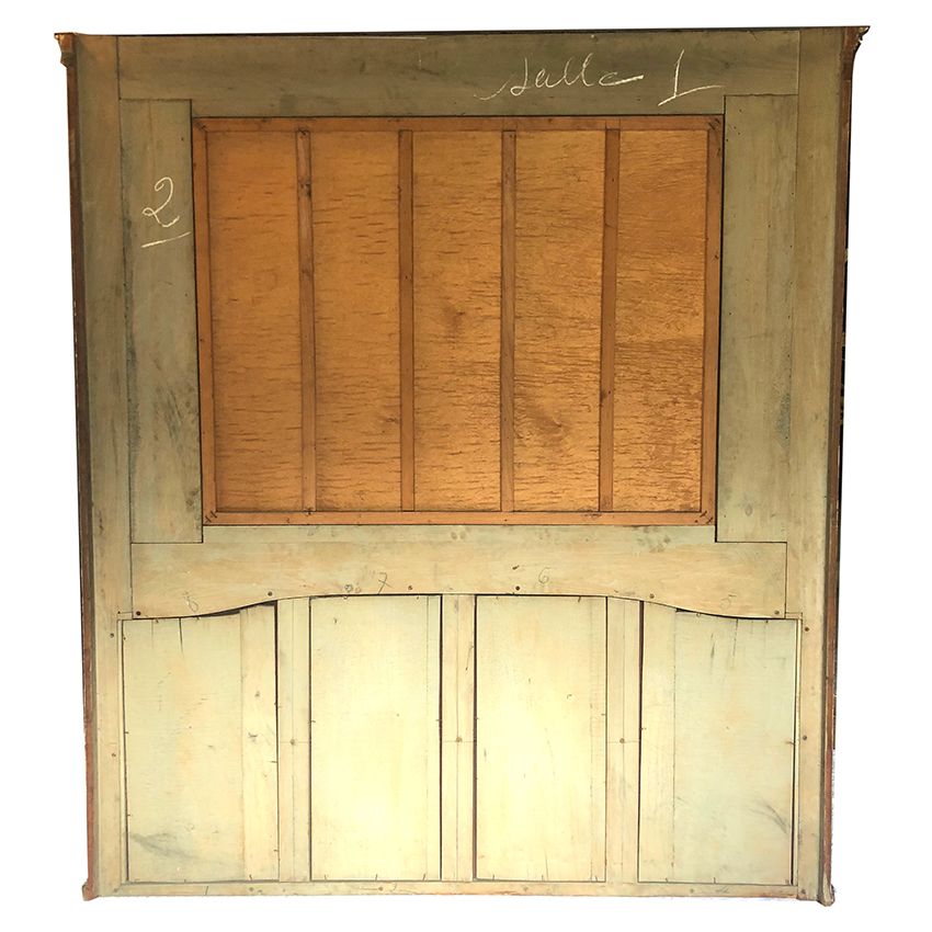Louis XVI style trumeau in 19th century lacquered wood 196x172cm