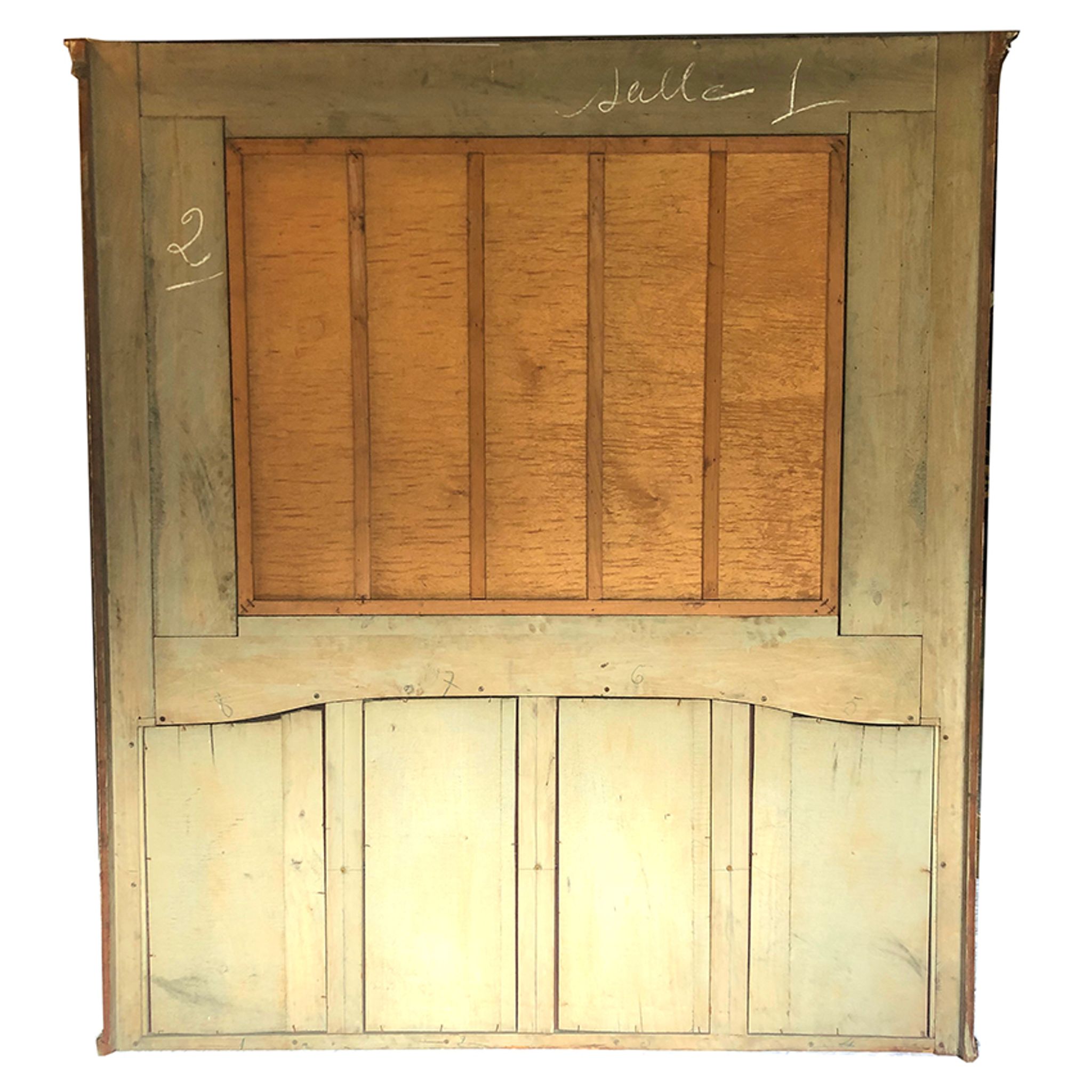 Louis XVI style trumeau in 19th century lacquered wood 196x172cm