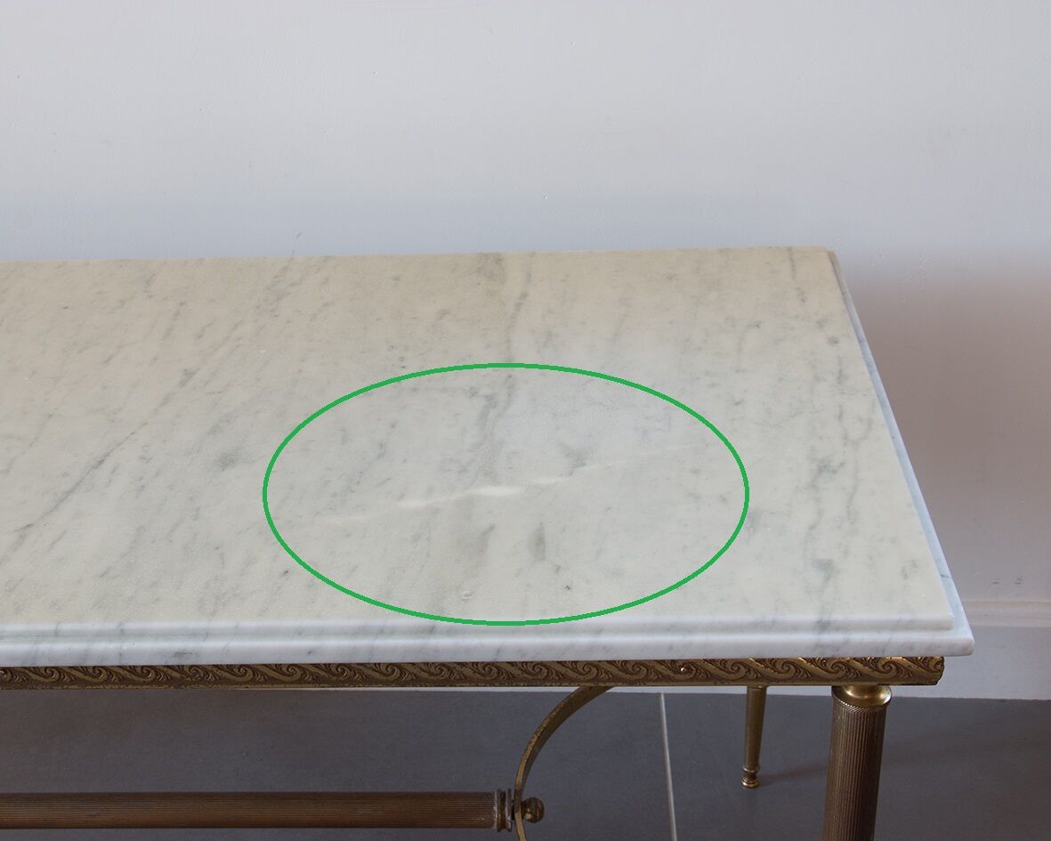 Marble and brass coffee table
