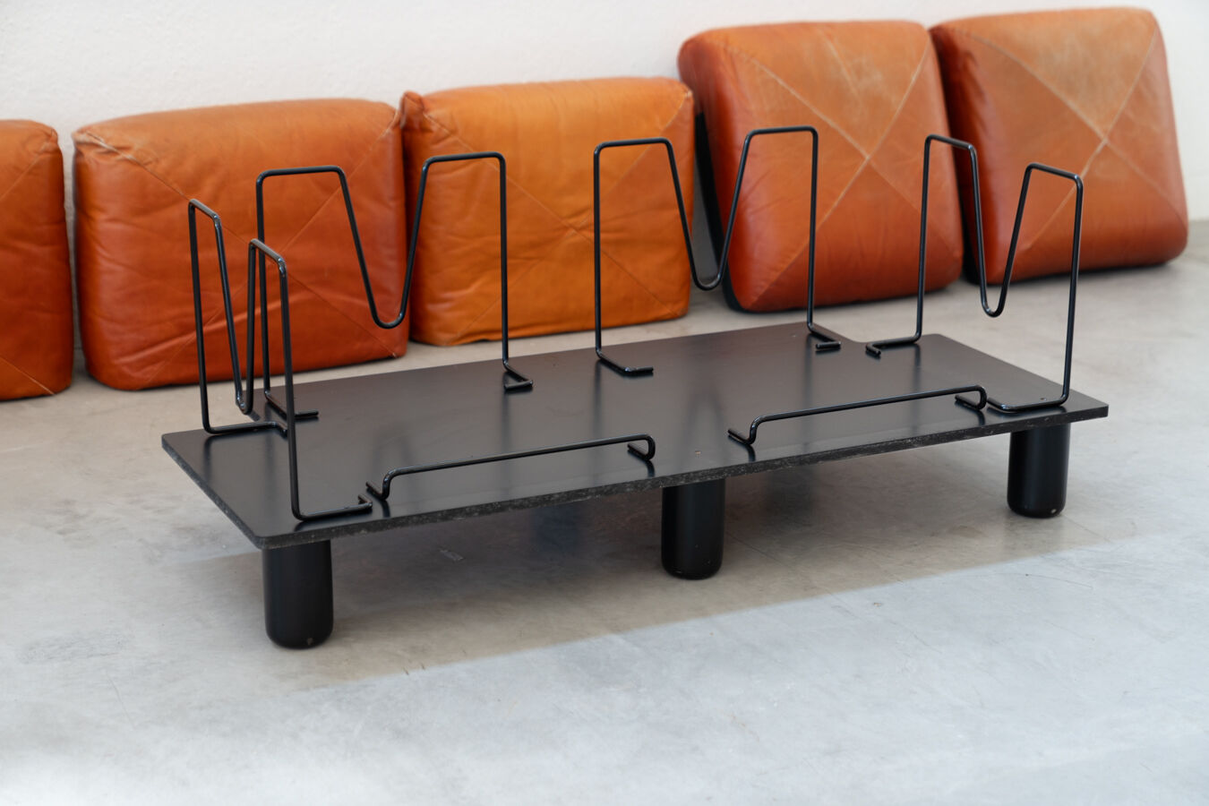 Canapés et poufs en cuir prange par Mario Marenco pour Arflex, 1970