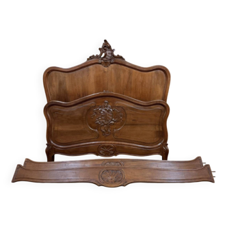 Louis XV Style Center Bed in Walnut
