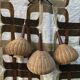 Suspension 3 arms rattan and teak vintage 60s