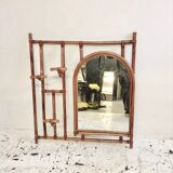 Rattan wall coat rack
