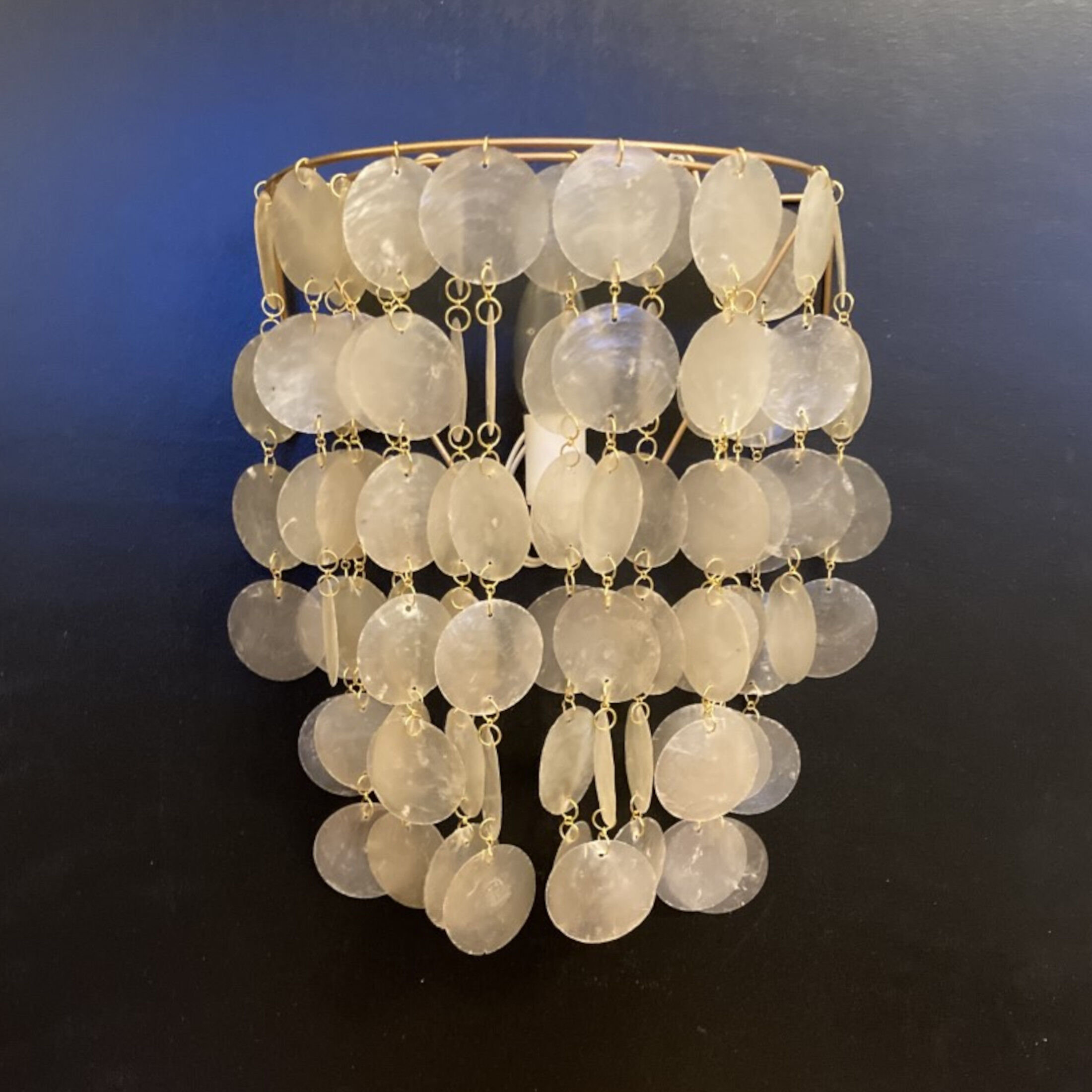 Beautiful pair of mother-of-pearl appliques, 1950, 1960, vintage 25x35cm