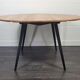 Ercol round drop leaf dining table - black leg, 1960