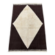 Modern Hand Knotted Turkish Rug in Brown and Ivory, 100% Natural Wool. Custom Options Available