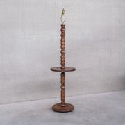 Art Deco Geometric Oak French Mid-Century Floor Lamp