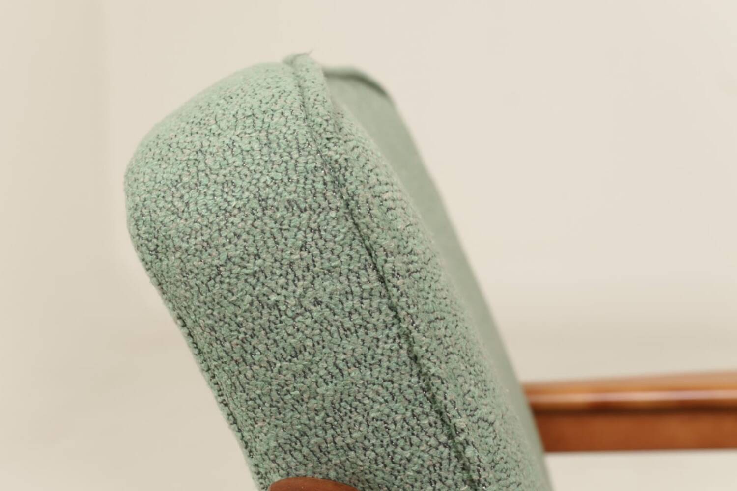 Vintage pair armchair mint green upholstery fully refurbished