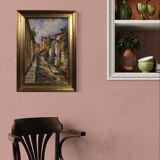 Italian landscape oil painting in Impressionist style