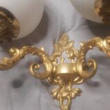 Paire d'appliques murales en laiton doré style Art Déco