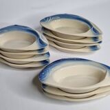 Set of 11 Vintage "Fish" Ceramic Bowls, Signed Charles Amand
