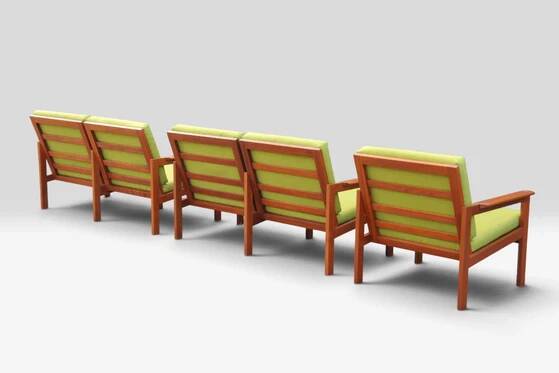 Illum Wikkelsø „Capella“ Set of 1 Armchair and 2 Sofas – Niels Eilersen – 1960s