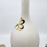 Roger Capron liqueur service bottle and 6 cups in French ceramic Vallauris