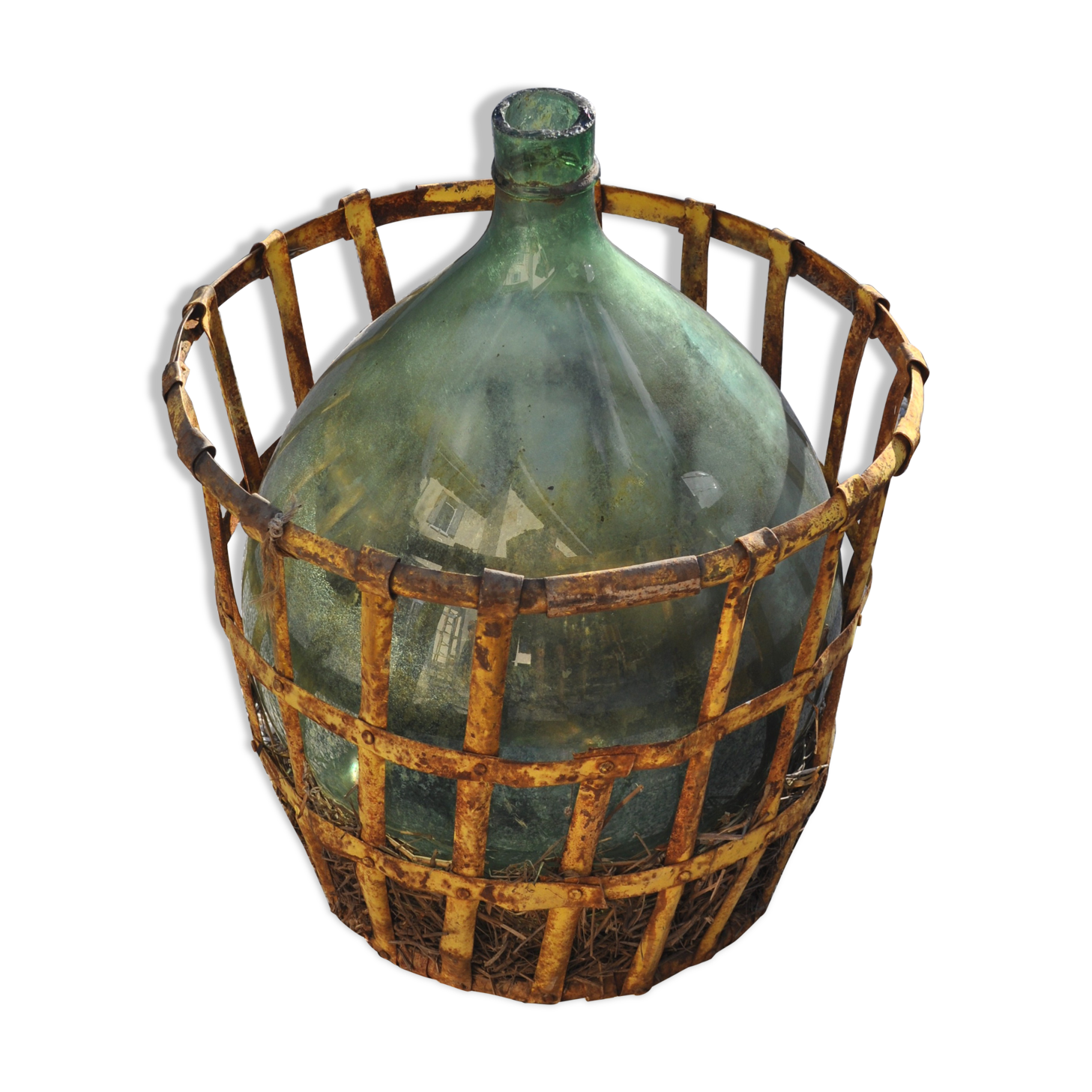 Demijohn in his iron cager
