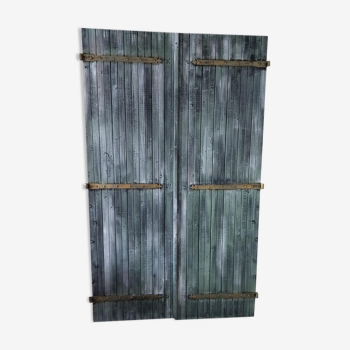 Pair of patinated shutters