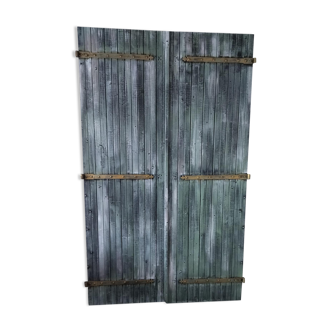 Pair of patinated shutters