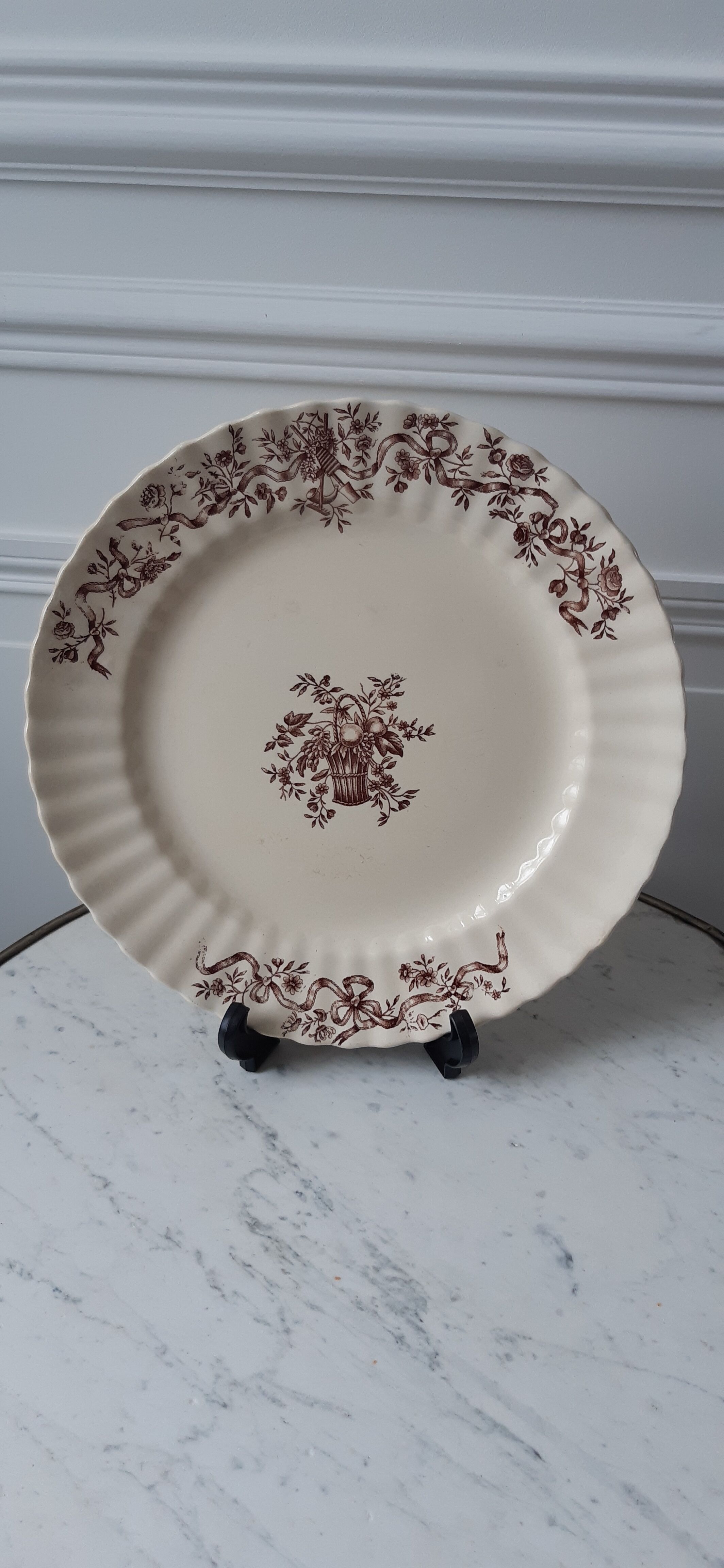 Plat Lonchamp Terre de Fer modèle Aubans XIXème