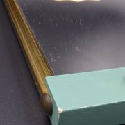 Plateau en bois métal et miroir vers 1950