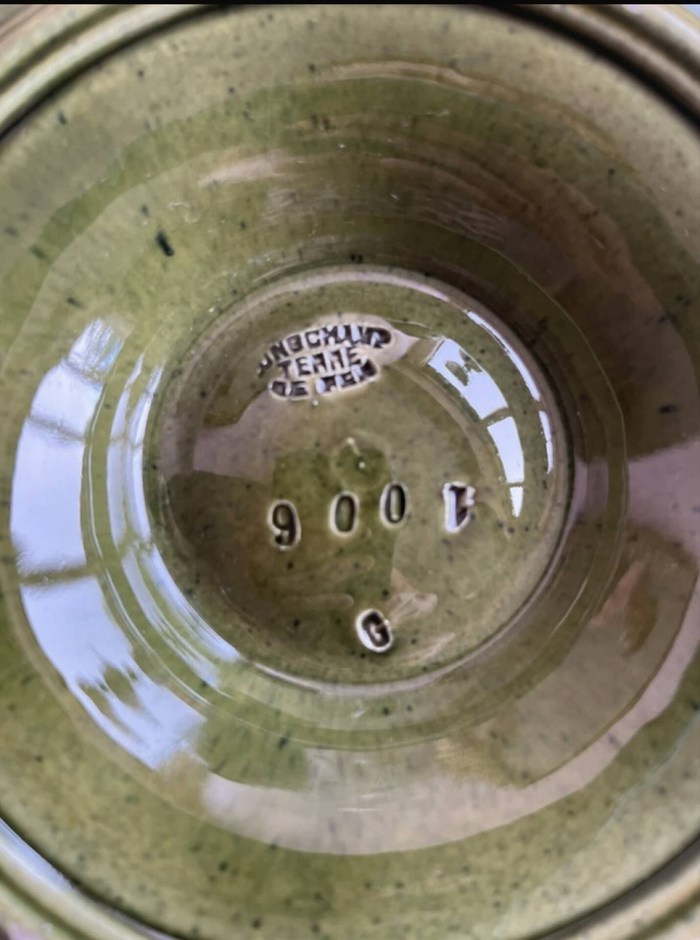 Rare green Longchamp oyster plate